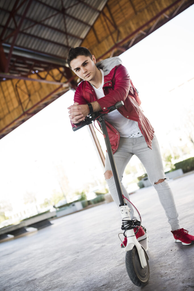 teenager lifestyle concept with scooter